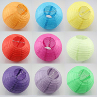 12 x Coloured Round Paper Lantern - 12"