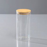 6 x 1300ml Glass Food Storage Pantry Round Glass Canister Jar Container