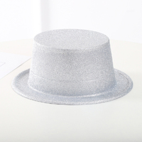 Silver Glitter Party Fun Fancy Top Hat 