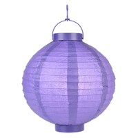 12 x Purple LED Battery Operated Paper Wedding Party Lantern 8''/20CM