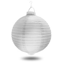 12 x White LED Battery Operated Paper Wedding Party Lantern 8''/20CM