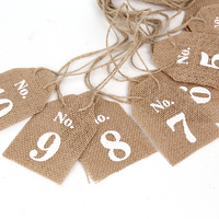 Hessian Burlap Table Decoration Numbers 1-10