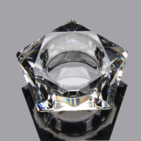 6 x Crystal Pentagon Shape Wedding Tealight Votive Candle Holders 