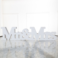 Large White Wooden Mr&Mrs Letters Sign 42cm