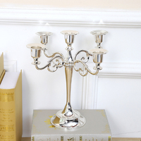 Silver Wedding Metal Vintage Candelabra Candlestick Dinner Candle Holders Stand 