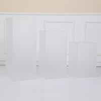 Set of 3 Frosted Acrylic Cube Display Plinth Pedestal 