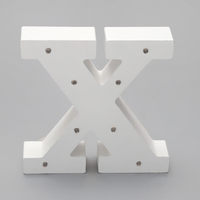 'X'  White Alphabet Wooden Letter LED Sign Light