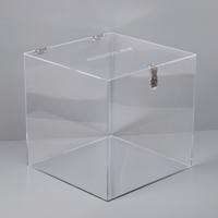 Clear Acrylic Wedding Wishing Well Silver Base Money Gift Card Box