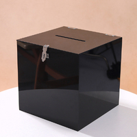 Black Wedding Wishing Well Acrylic Money Gift Card Box