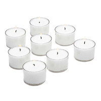 Bulk Lot x 200 White 9Hours Tealight Candle With Clear Acrylic Cup