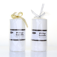 24 x White Unscented Pillar Candles 7.5 x 15cm / 3x6'' Box of Wholesale Bulk