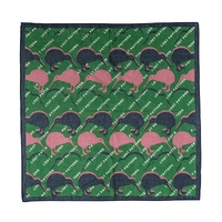 Square Cotton Scarf with Kiwi Road Sign in Deep Green 65