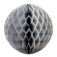 12 x Grey Paper Pom Poms Honeycomb Balls 28cm